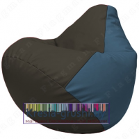 Бескаркасное кресло мешок Груша Г2.3-1603 (чёрный, синий)